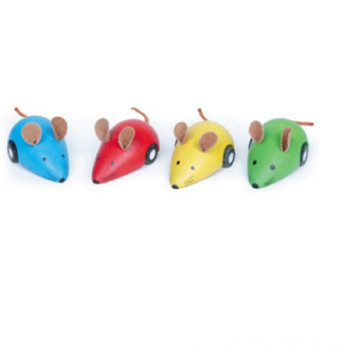 wooden mouse wind up toy